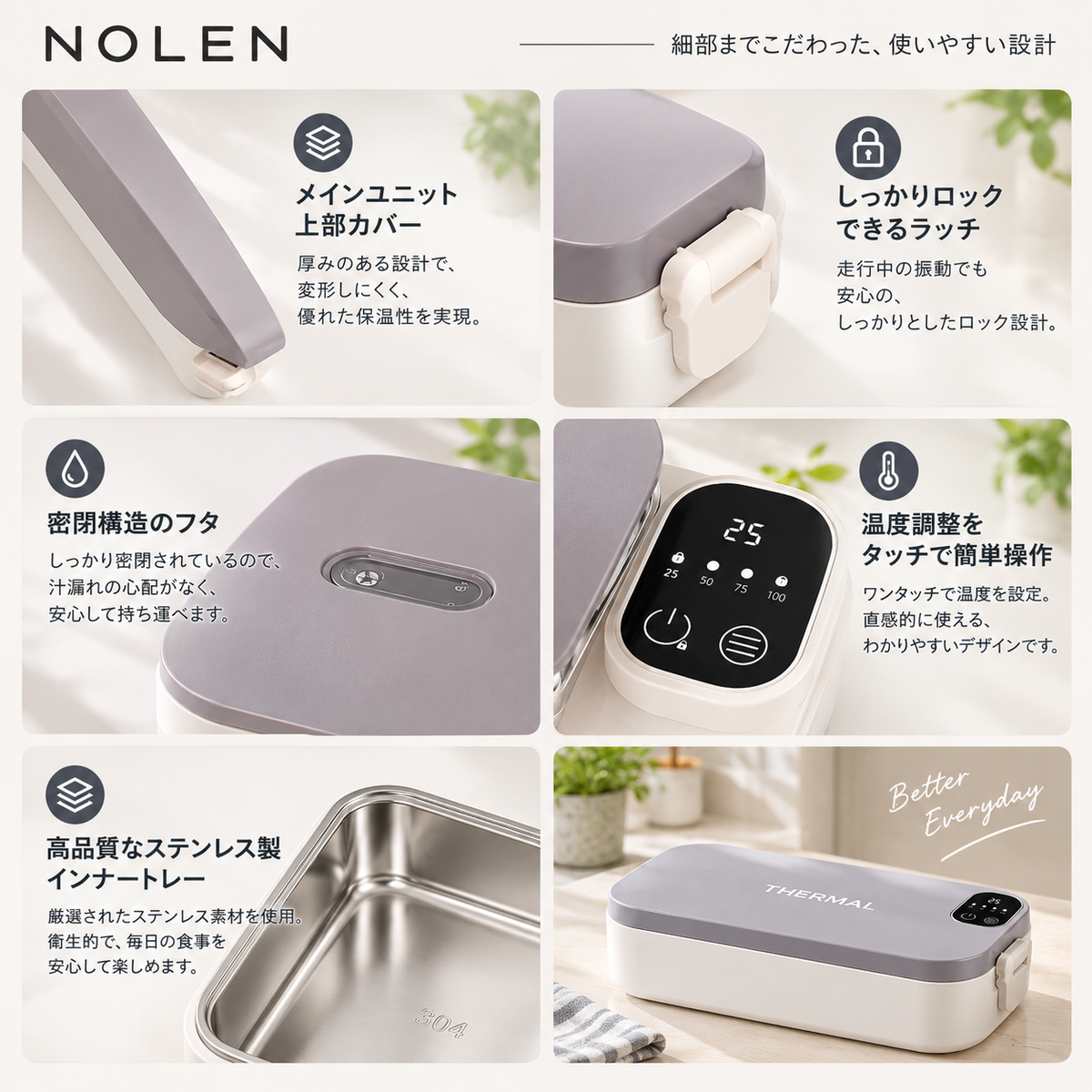 NOLEN HEATBOX｜電熱式ランチボックス 900ml